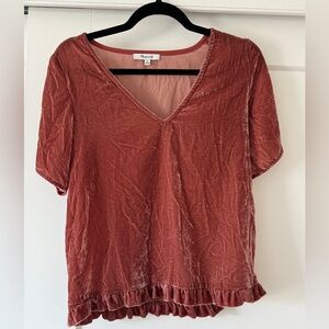 Crinkle Velvet Blouse